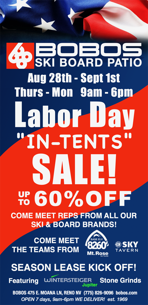 BOBO's IN-TENTS Labor Day Weekend Sale